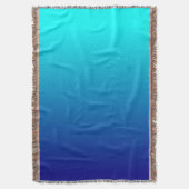 Aqua Navy Ombre Achtergrond Deken (Voorkant Verticaal)