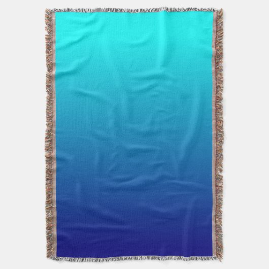 Aqua Navy Ombre Achtergrond Deken (Voorkant Verticaal)