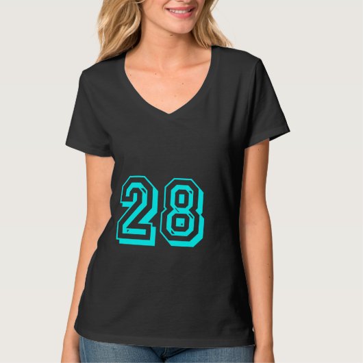 Aqua Number 28 T-shirt (Voorkant)