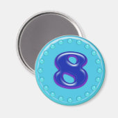 Aqua Nummer 8 Magneet (Voorkant / Achterkant)