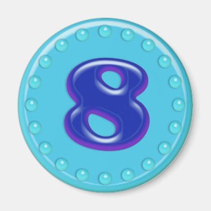 Aqua nummer 8 magneet