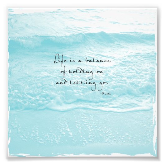 AQUA OCEAAN FOTO MET RUMI QUOTE AFDRUK (Voorkant)