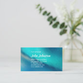 Aqua Ocean Blue Abstracte Northern Lights Visitekaartje (Staand voorkant)