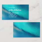 Aqua Ocean Blue Abstracte Northern Lights Visitekaartje (Voorkant / Achterkant)
