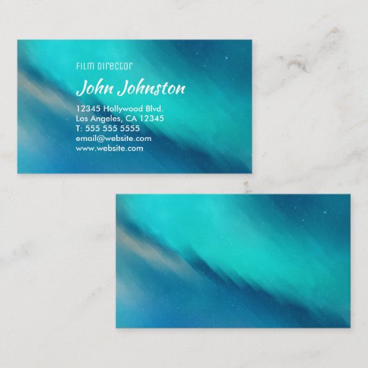 Aqua Ocean Blue Abstracte Northern Lights Visitekaartje (Voorkant / Achterkant)