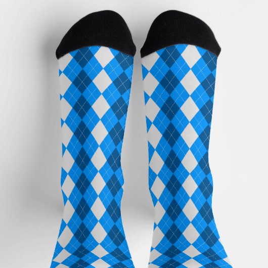 AQUA & OCEAN BLUE Argyle Pattern-Sokken Sokken (Top)