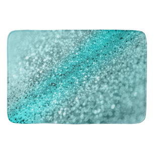 Aqua Ocean Bokeh Glitter #1 (Faux Glitter) #decor Badmat