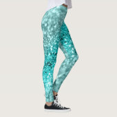 Aqua Ocean Bokeh Glitter #1 (Faux Glitter) #decor Leggings (Rechts)