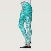 Aqua Ocean Bokeh Glitter #1 (Faux Glitter) #decor Leggings (Links)