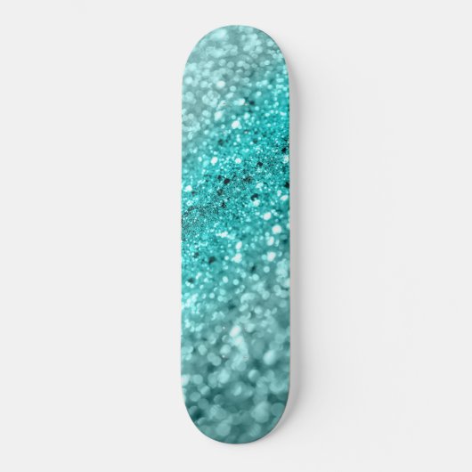 Aqua Ocean Bokeh Glitter #1 (Faux Glitter) #decor Persoonlijk Skateboard (Voorkant)