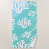 Aqua Ocean Coral Sealife Strandlaken (Voorkant)