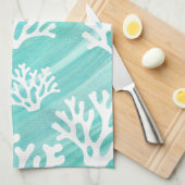 Aqua Ocean Coral Sealife Theedoek (Quarter Fold)