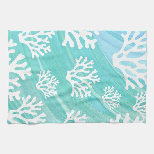 Aqua Ocean Coral Sealife Theedoek (Horizontaal)