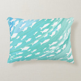 Aqua Ocean Fish Nautical Accent Kussen