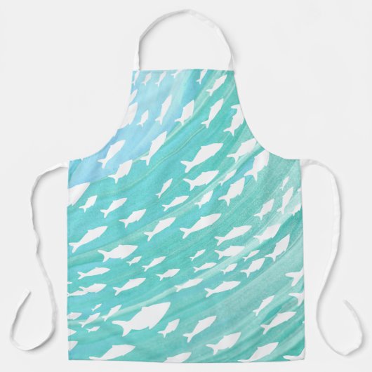 Aqua Ocean Fish Nautical Schort (Voorkant)