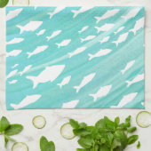 Aqua Ocean Fish Nautical Theedoek (Gevouwen)