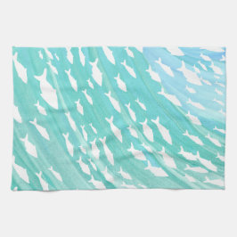 Aqua Ocean Fish Nautical Theedoek