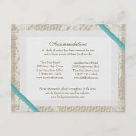 Aqua Ocean Lace en Burlap Routebeschrijving Informatiekaartje