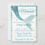 Aqua Ocean Mermaid Tail Baby shower Kaart (Voorkant)