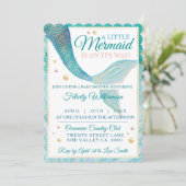 Aqua Ocean Mermaid Tail Baby shower Kaart (Staand voorkant)