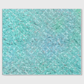 Aqua Ocean Turquoise Gray Glass Crystal Cadeaupapier (Vlak)