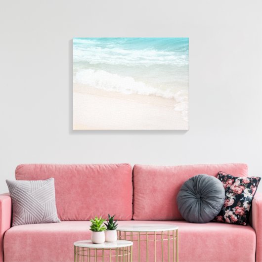 Aqua Ocean Waves in Kauai Canvas Afdruk (Insitu (Woonkamer))
