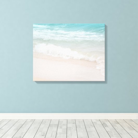 Aqua Ocean Waves in Kauai Canvas Afdruk (Insitu (Houten vloer))