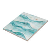 Aqua Ocean Waves & Seashell Pattern (5) Tegeltje (Zijkant)