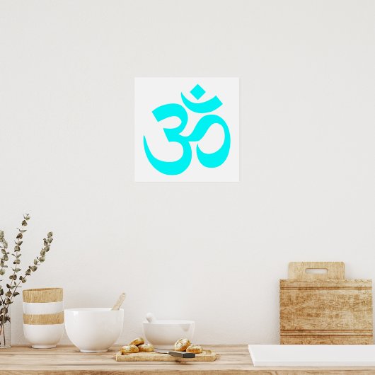 Aqua Om Symbol Poster (Keuken)
