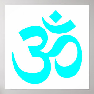 Aqua Om Symbool Poster