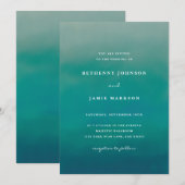 Aqua Ombre Boho minimalistische uitnodiging tot we (Voorkant / Achterkant)