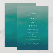 Aqua Ombre Boho sparen de Uitnodiging van de Datum (Voorkant / Achterkant)