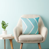 Aqua Ombré Chevron Stripes Pattern Kussen (Stoel)