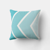 Aqua Ombré Chevron Stripes Pattern Kussen (Achterkant)