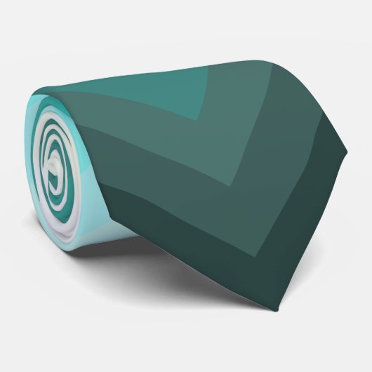 Aqua Ombre Chevron Stropdas (Opgerold)