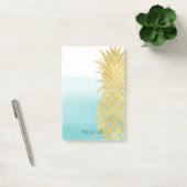Aqua Ombre Gold Glam Pineapple Post-it® Notes (Kantoor)