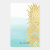 Aqua Ombre Gold Glam Pineapple Post-it® Notes (Voorkant)