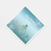Aqua Ombre Gold Glitter Sparkle Zeemeermin Servet (Hoek)