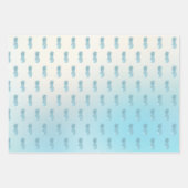 Aqua Ombre Gold Pineappels Inpakpapier Vel (Voorkant)