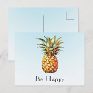 Aqua Ombre Happy Tropical Pineapple Briefkaart