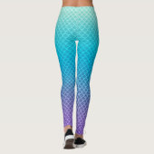 Aqua Ombre Mermaid Pattern Leggings (Achterkant)