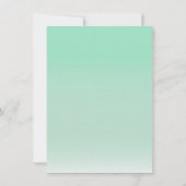 Aqua ombré palm Trees Beach Wedding Invitation Kaart (Achterkant)