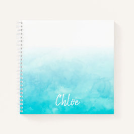 Aqua Ombre Personaliseerd Notitieboek