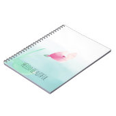 Aqua ombre roze bloem notitieboek (Linkerzijde)