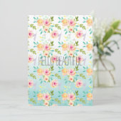 Aqua Ombre Roze Gele Bloemen (Staand voorkant)