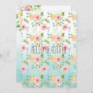 Aqua Ombre Roze Gele Bloemen