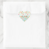 Aqua Ombre Roze Gele Bloemen Hart Sticker (Tas)