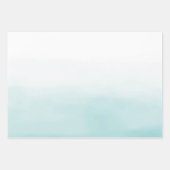 Aqua Ombre Roze Gele Bloemen Inpakpapier Vel (Voorkant 3)