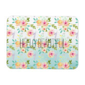 Aqua Ombre Roze Gele Bloemen Magneet (Horizontaal)