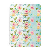 Aqua Ombre Roze Gele Bloemen Magneet (Verticaal)